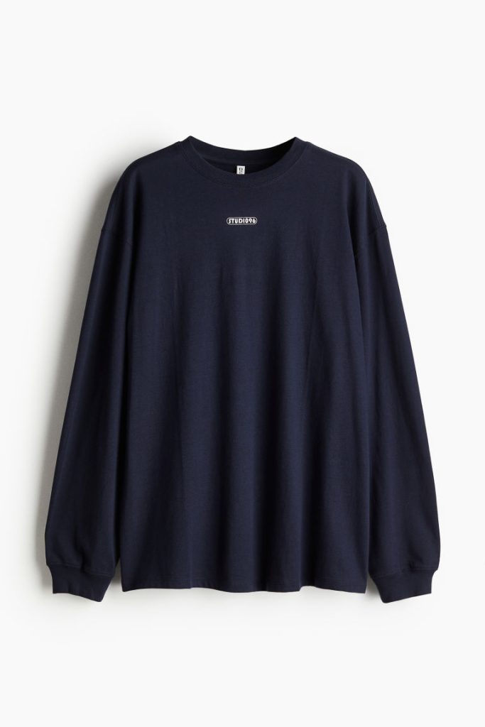 H & M - Tricot shirt met lange mouwen - Blauw