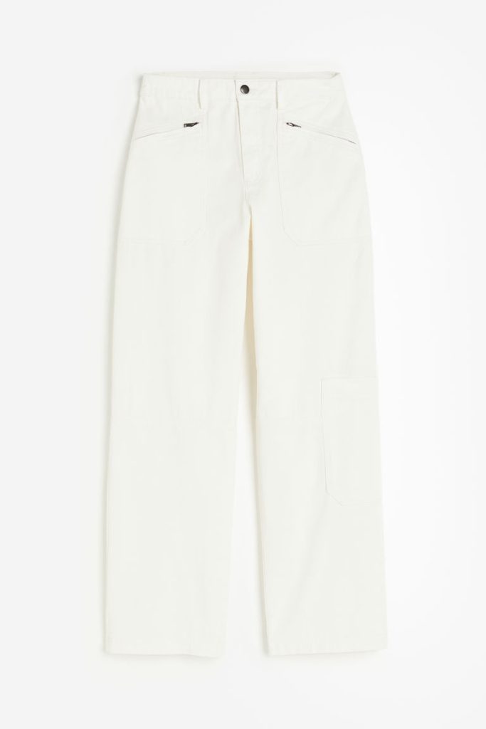 H & M - Twill utilitybroek - Wit