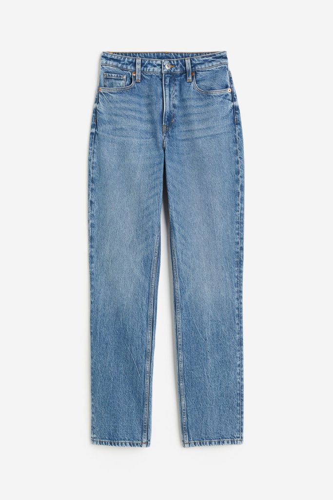 H & M - Slim Straight Ultra High Jeans - Blauw