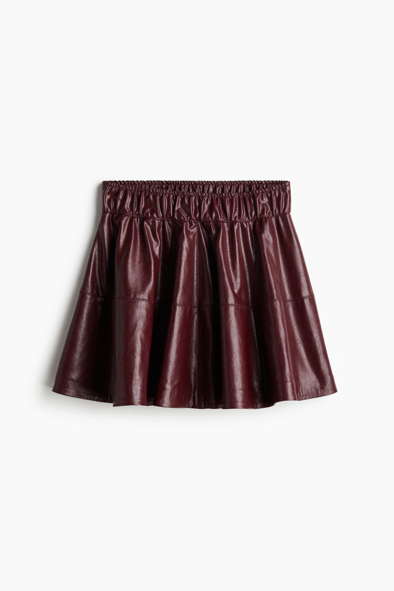 H & M - Uitlopende rok met coating - Rood