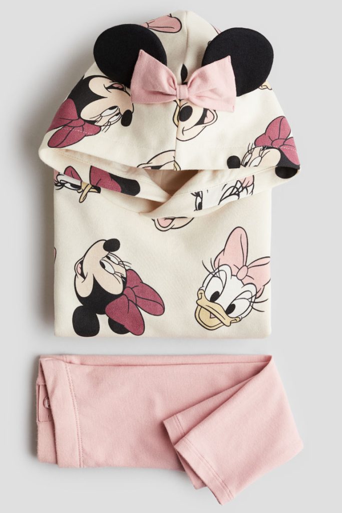 H & M - Tweedelige set - Capuchonsweater en legging - Roze