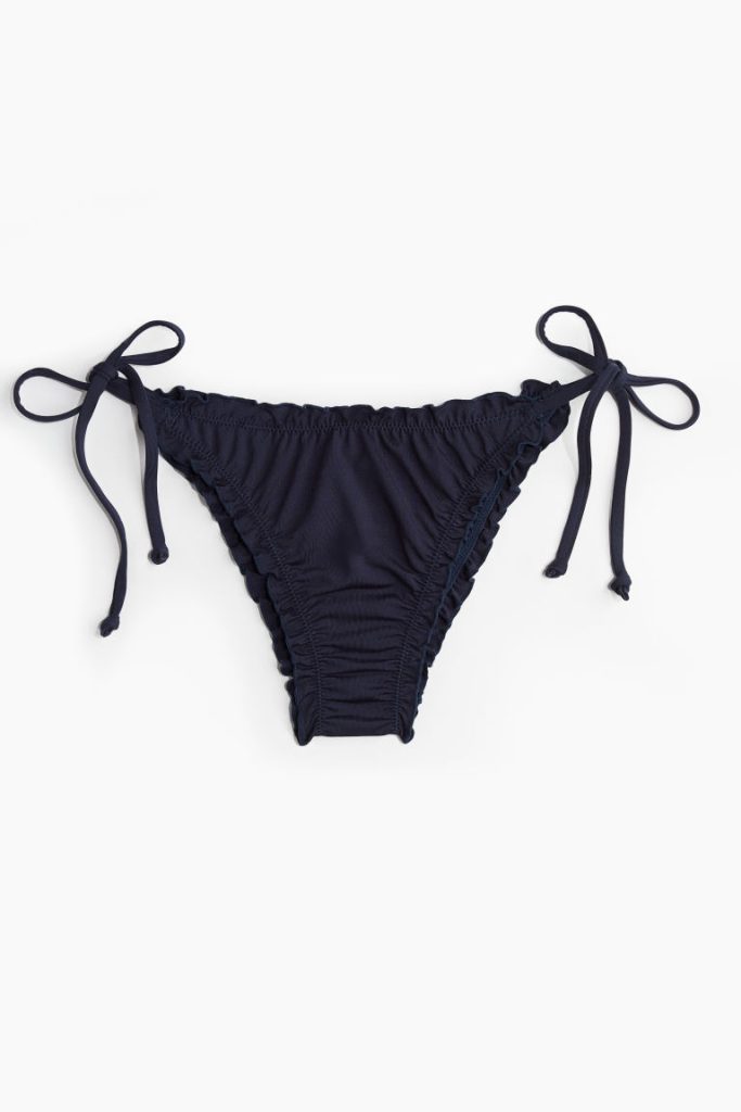 H & M - Bikinitanga met strikbandjes - Brazilian - Blauw