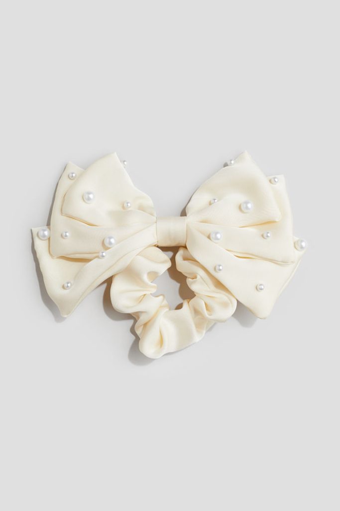 H & M - Scrunchie met strik - Wit