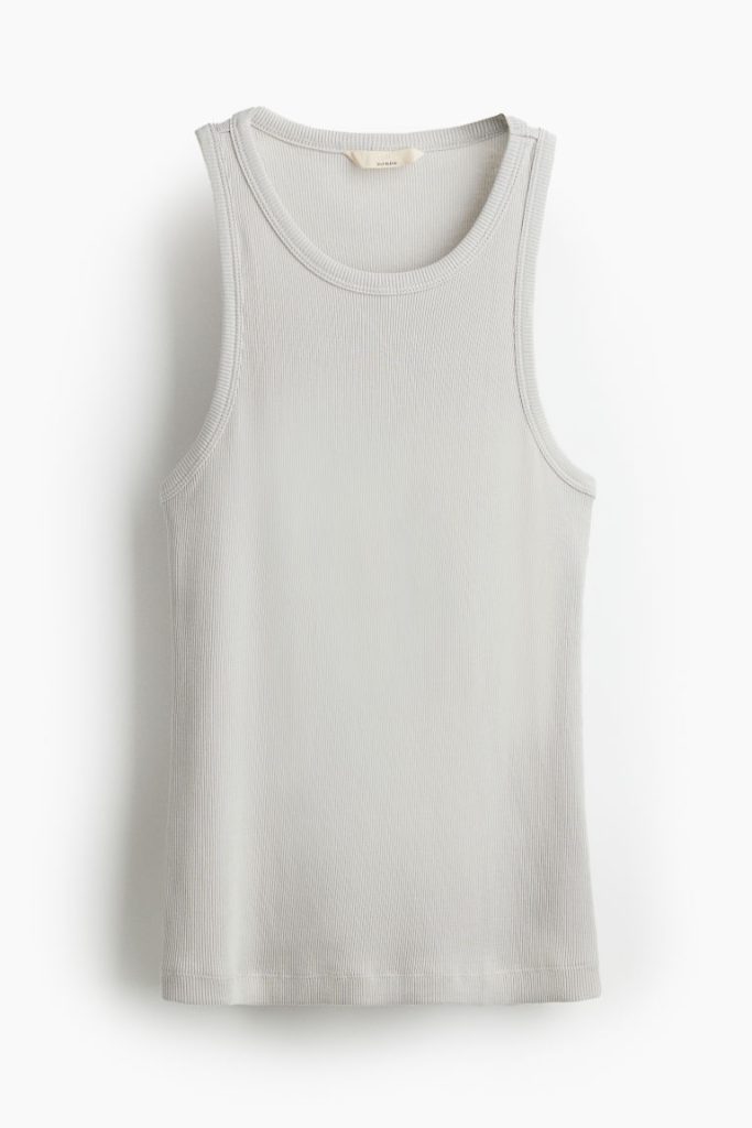 H & M - Tanktop van zijdemix - Grijs