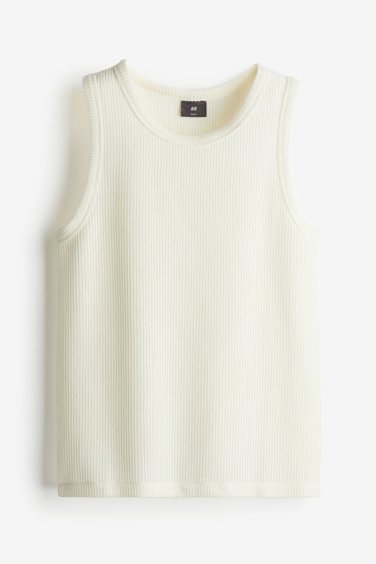 H & M - Gebreide tanktop - Slim Fit - Wit