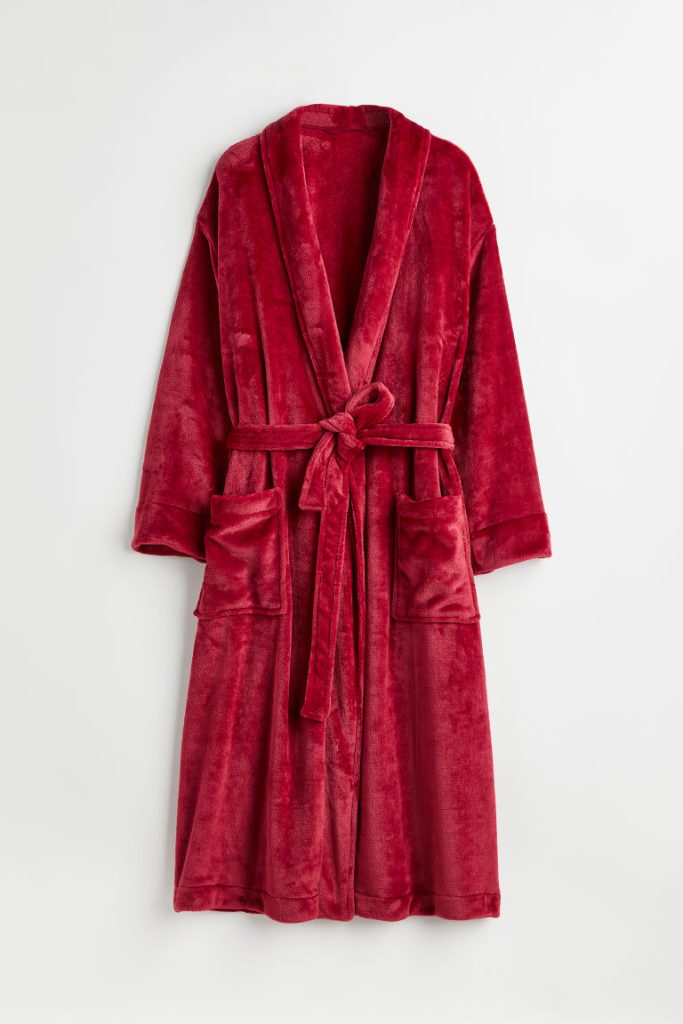 H & M - Fleece ochtendjas - Rood