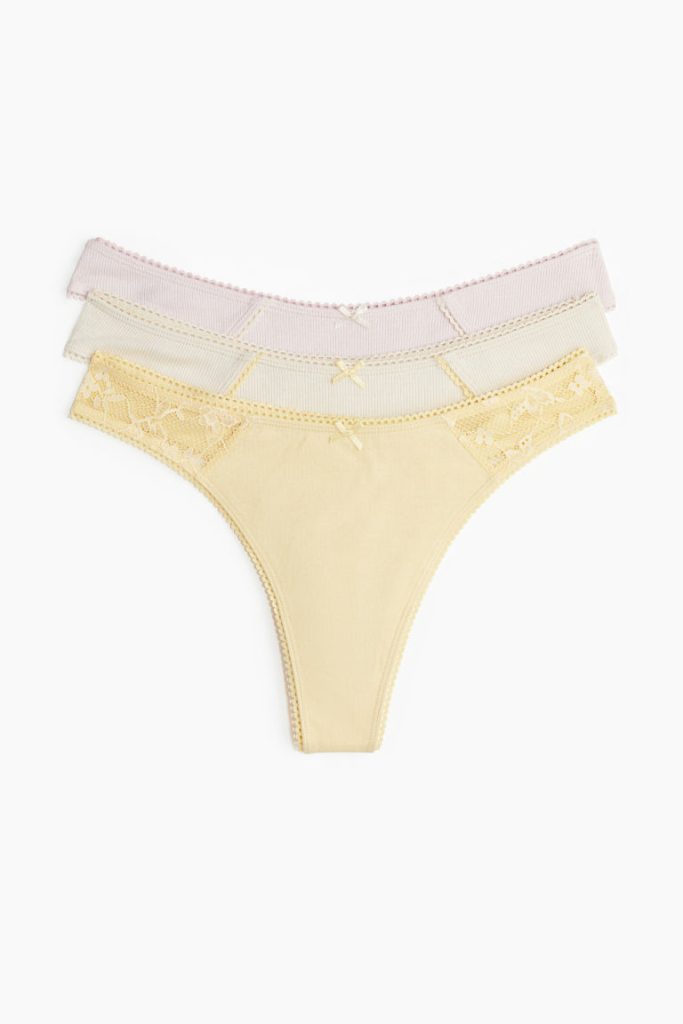 H & M - Set van 3 slips - Thong - Geel