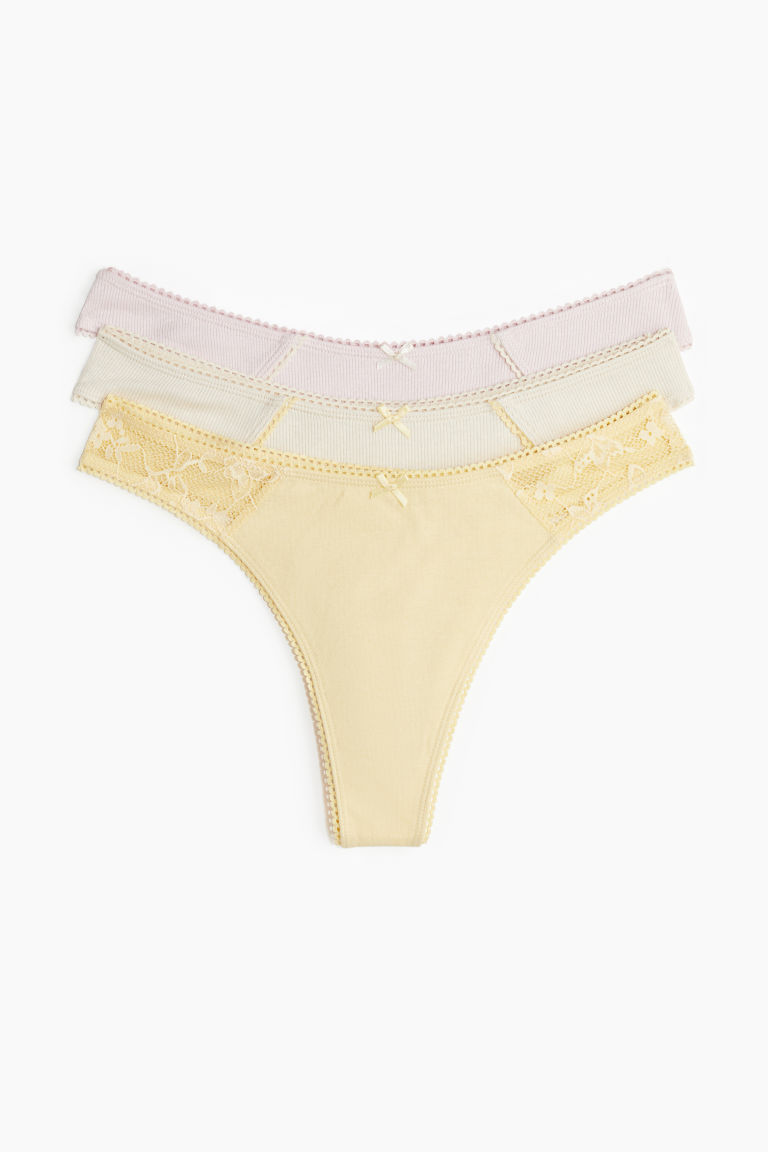 H & M - Set van 3 slips - Thong - Geel