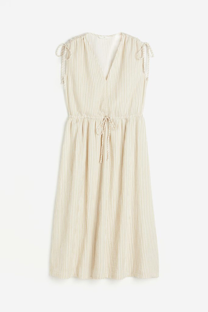 H & M - Jurk met drawstrings - Beige