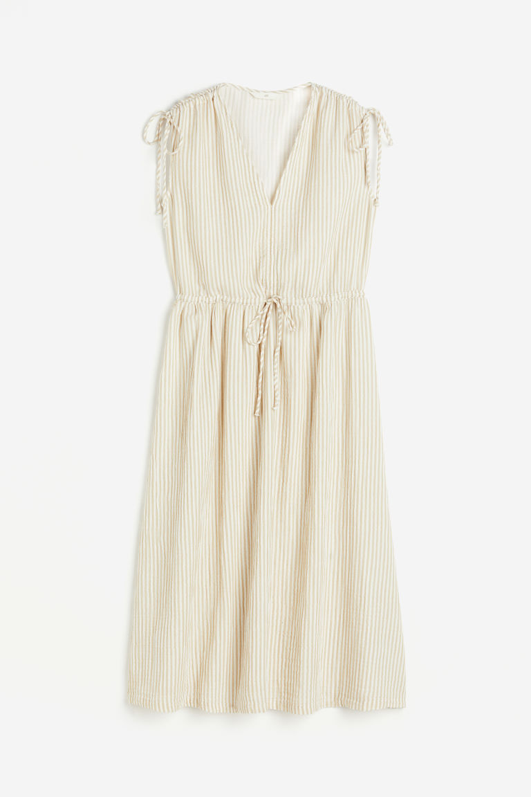 H & M - Jurk met drawstrings - Beige