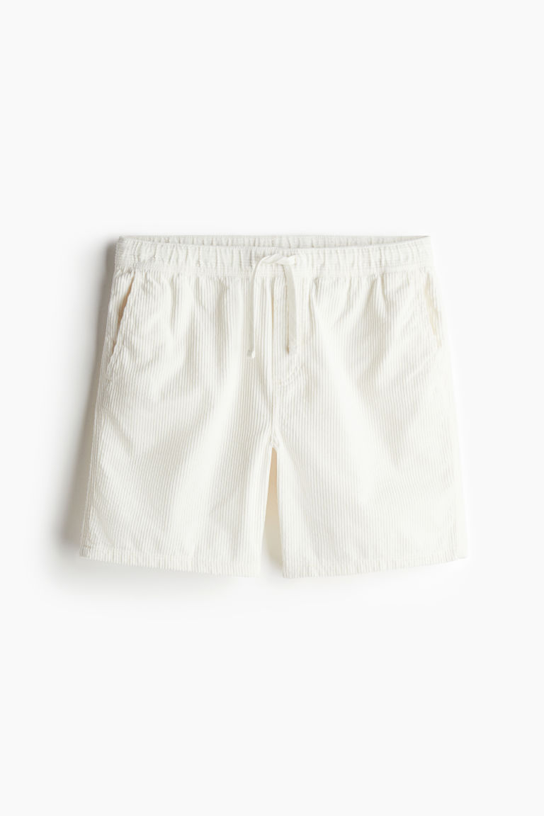 H & M - Corduroy short - Regular Fit - Wit