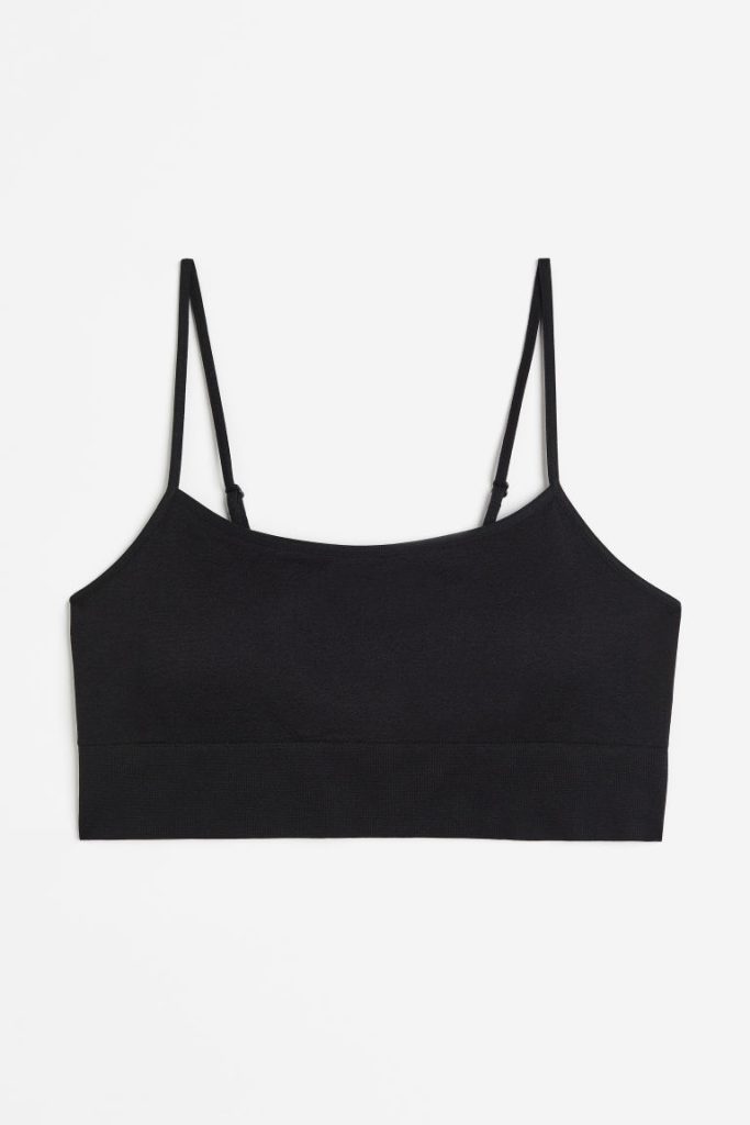 H & M - Seamless padded bralette - Zwart