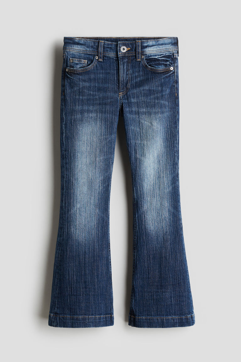 H & M - Slim Fit Flared Leg Jeans - Blauw