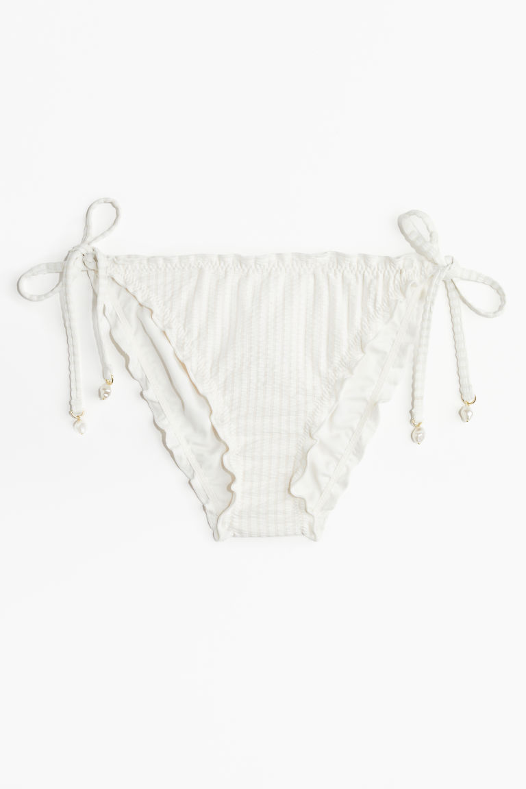 H & M - Bikinitanga met strikbandjes - Wit