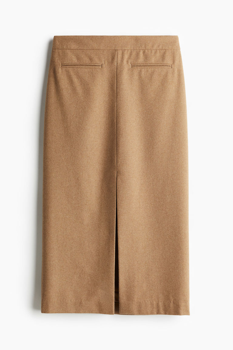 H & M - Kokerrok van wolmix - Beige