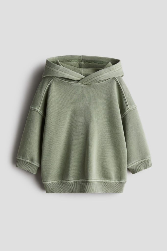 H & M - Capuchonsweater met wassing - Groen