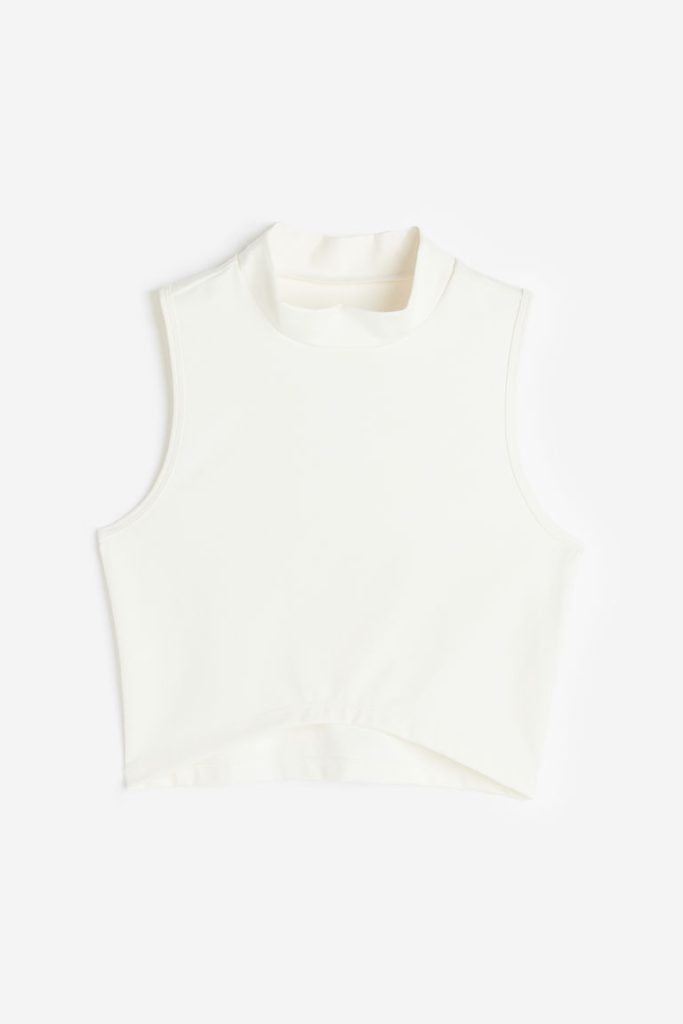 H & M - Cropped sporttop van DryMove™ - Wit