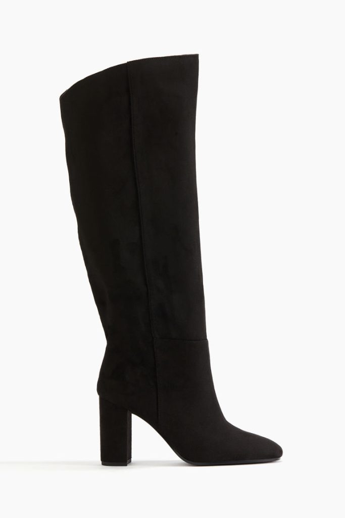 H & M - Kniehoge boots met hak - Zwart