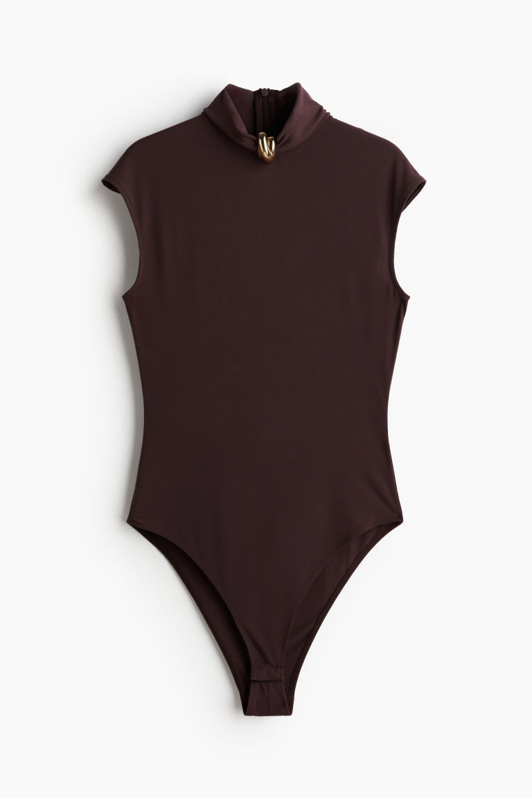 H & M - Body met turtleneck - Bruin