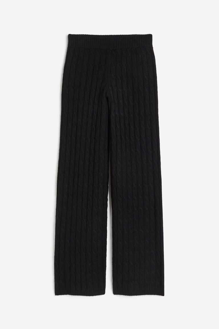 H & M - Kabelgebreide broek - Zwart