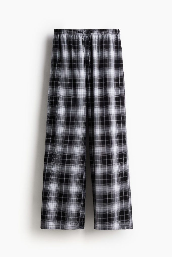 H & M - Pyjamabroek van katoenen flanel - Zwart