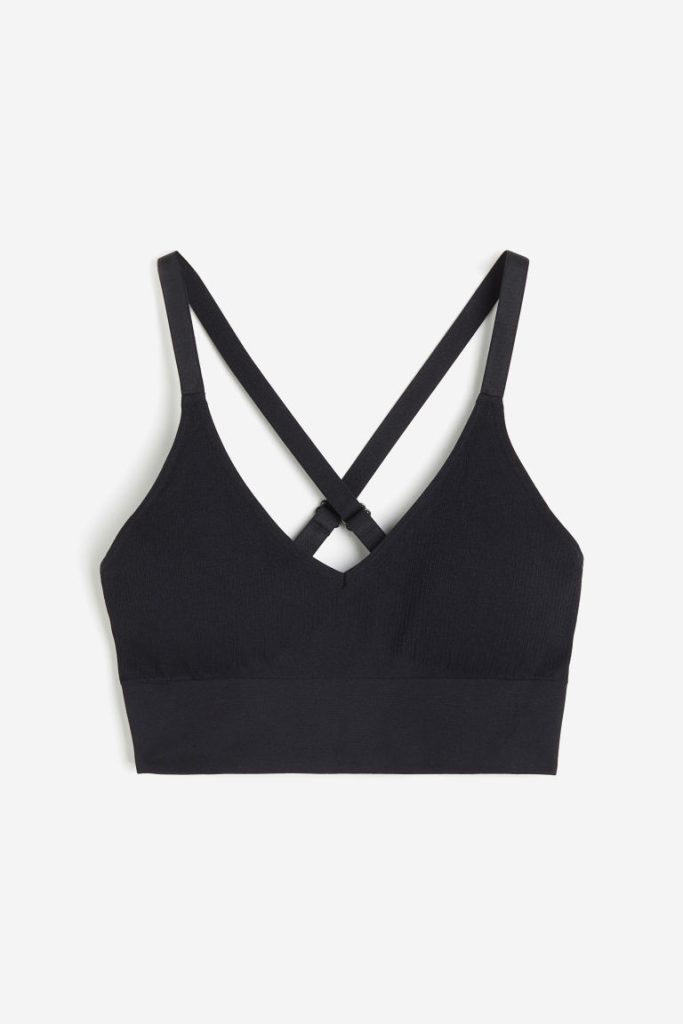 H & M - Seamless sport-bh Medium support - Zwart