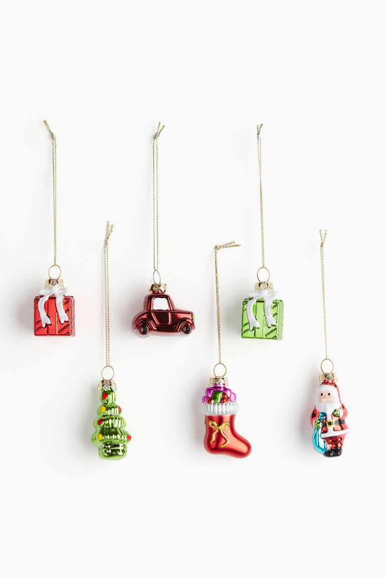 H & M - Set van 6 kerstdecoraties - Rood