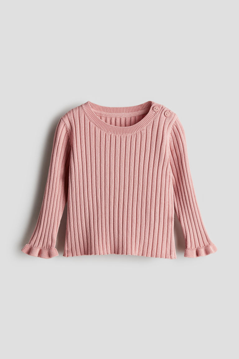 H & M - Ribgebreide trui - Roze