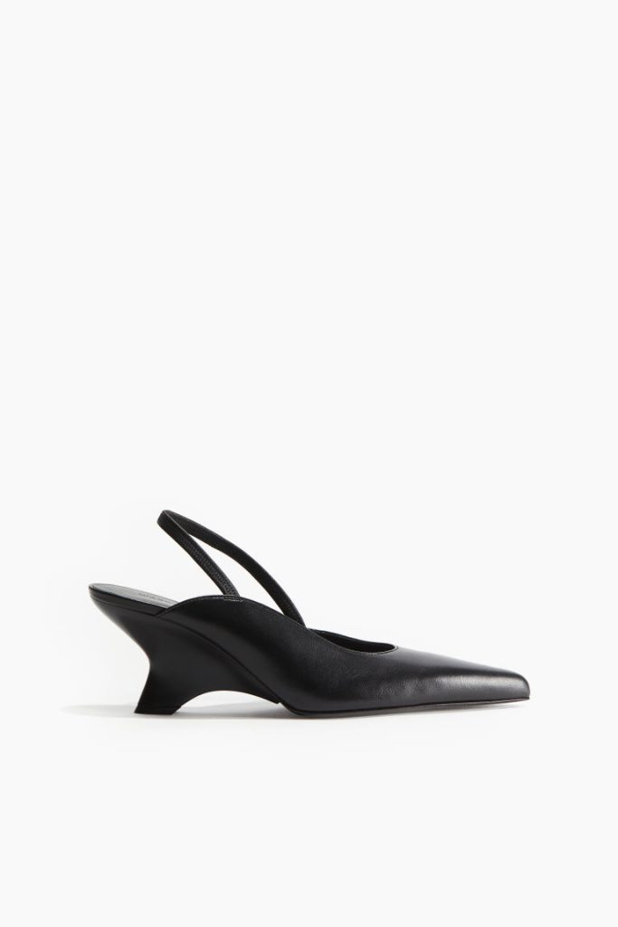 H & M - GIABORGHINI H & M Helena Wedge Slingback Sandal - Zwart