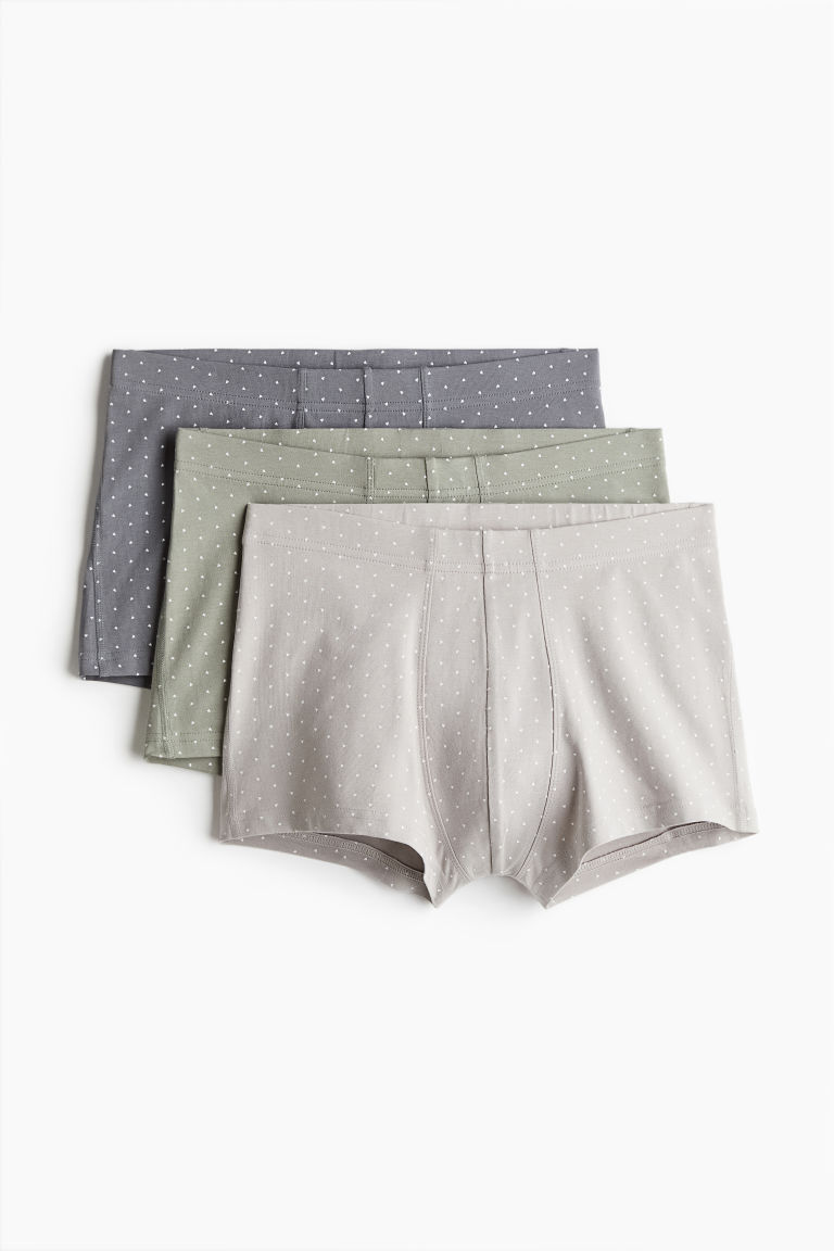 H & M - Set van 3 katoenen boxershorts - Trunk - Bruin