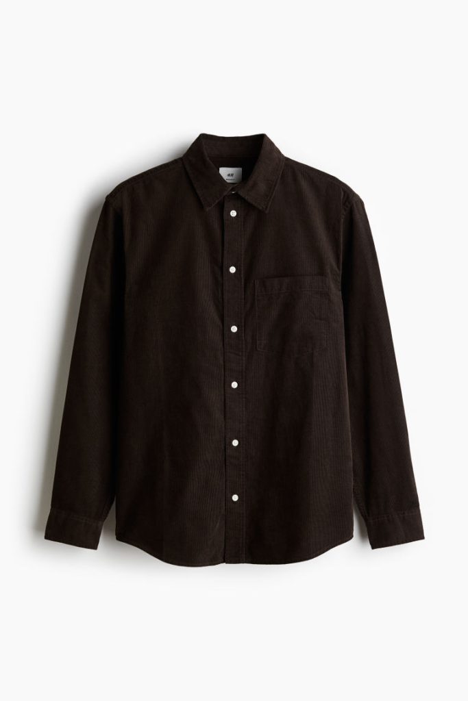 H & M - Corduroy overhemd - Regular Fit - Bruin