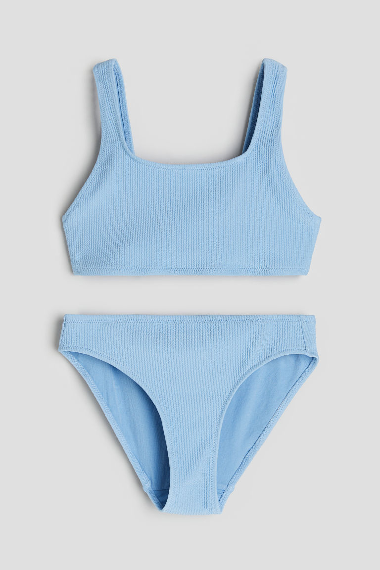 H & M - Geribbelde bikini - Blauw