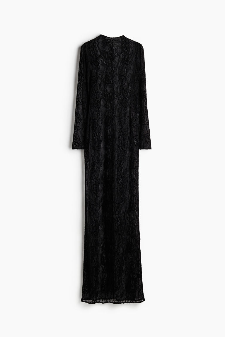 H & M - Lace Maxi Dress - Zwart