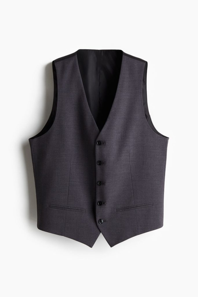 H & M - Kostuumgilet - Slim Fit - Grijs