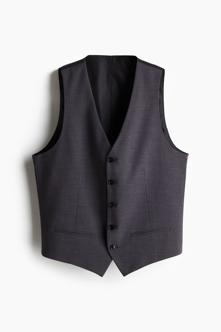 H & M - Kostuumgilet - Slim Fit - Grijs