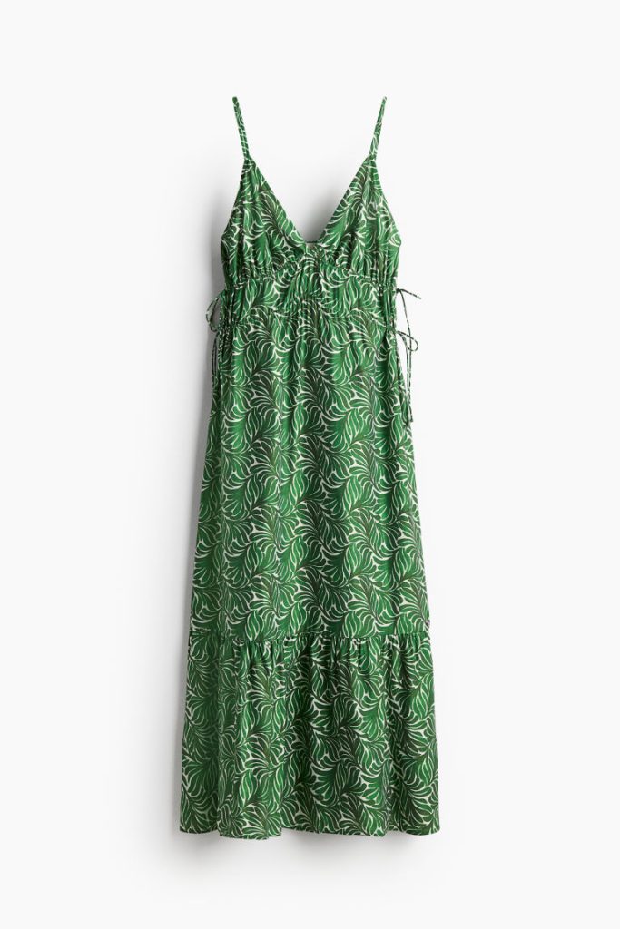 H & M - Maxi-jurk met drawstrings - Groen