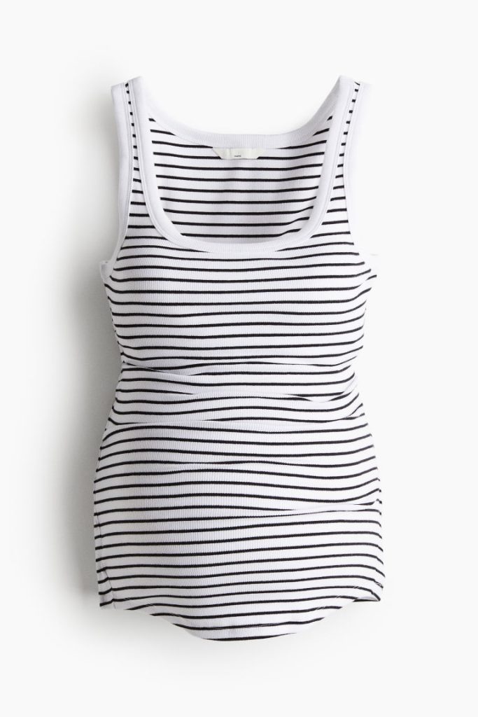 H & M - MAMA Geribde tanktop - Wit