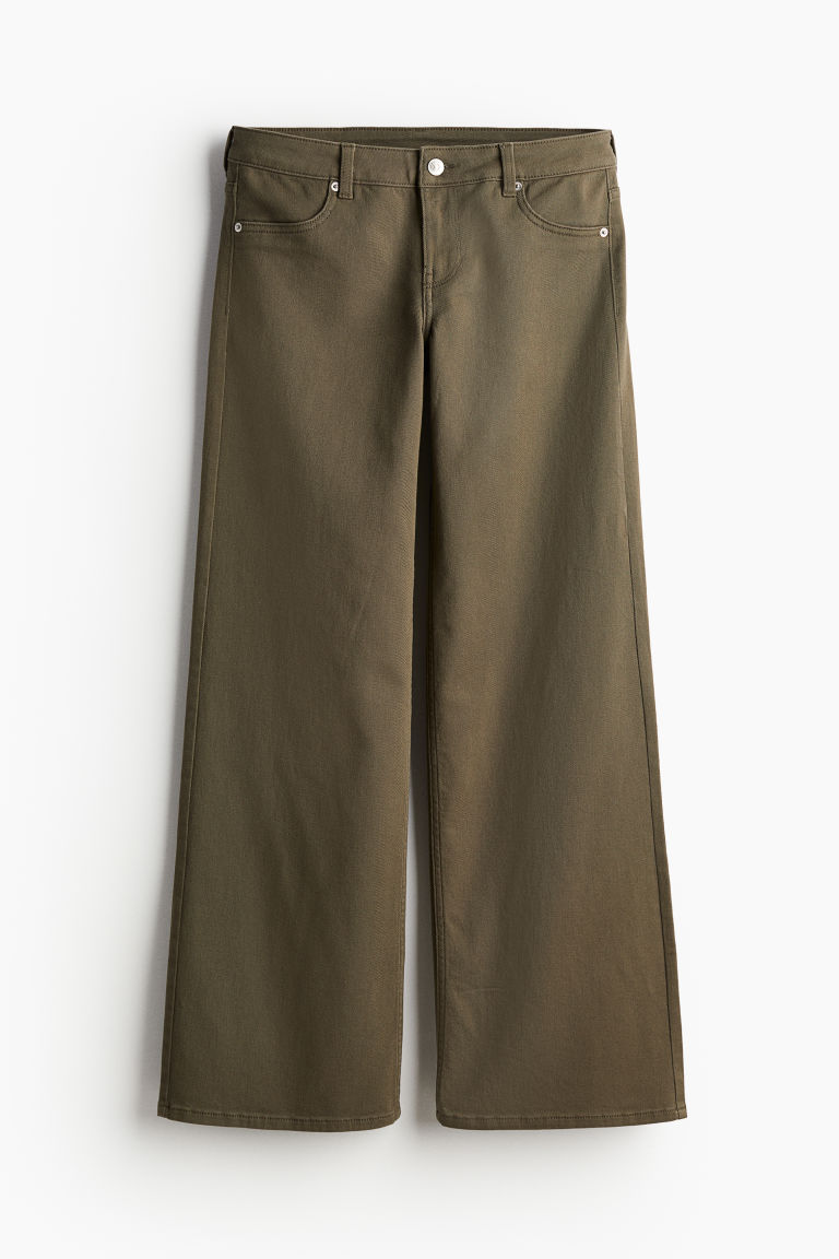 H & M - Broek van twill - Low waist - Groen