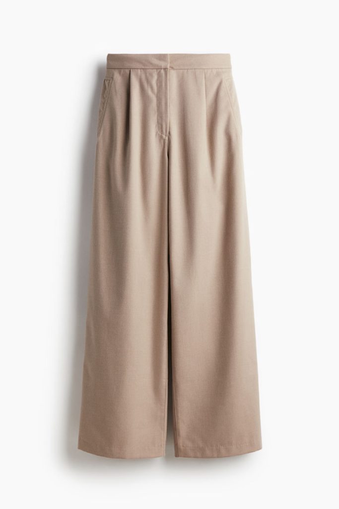 H & M - Wijde twill broek - Beige