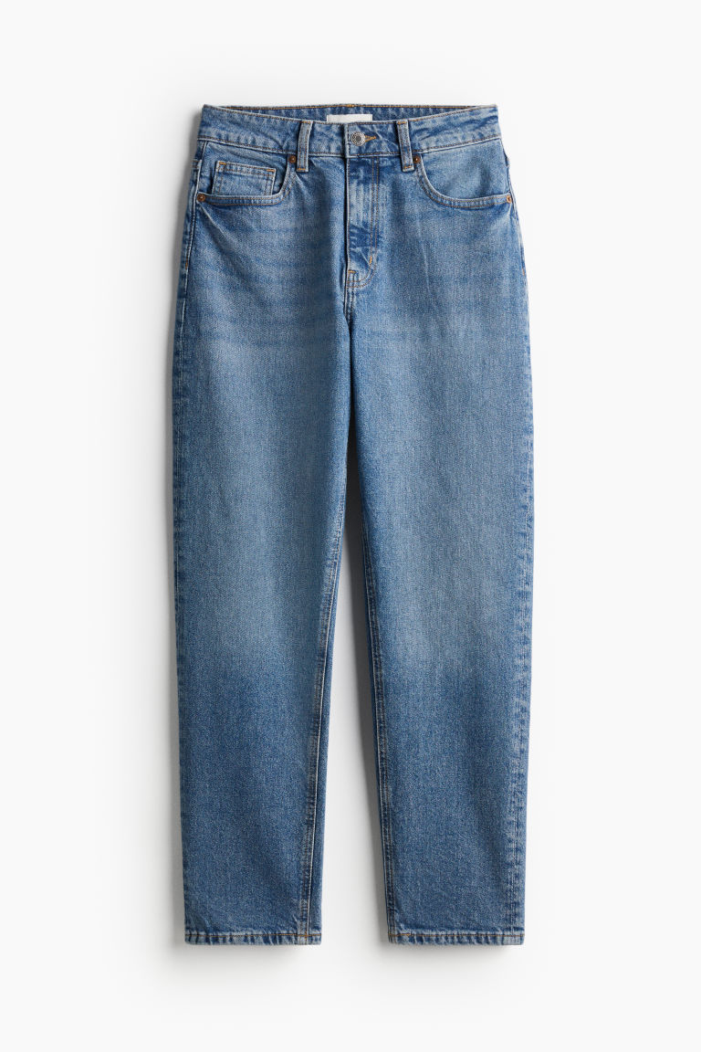 H & M - Slim Mom High Ankle Jeans - Blauw