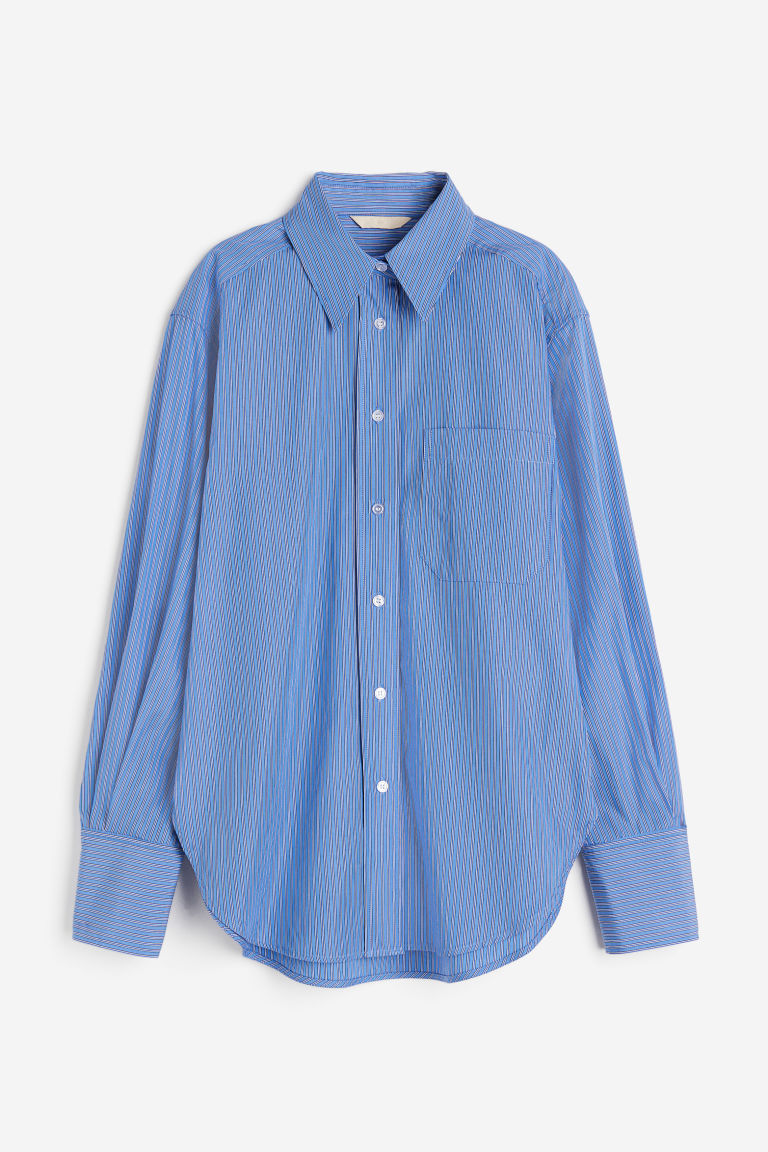 H & M - Overhemdblouse - Loose Fit - Blauw