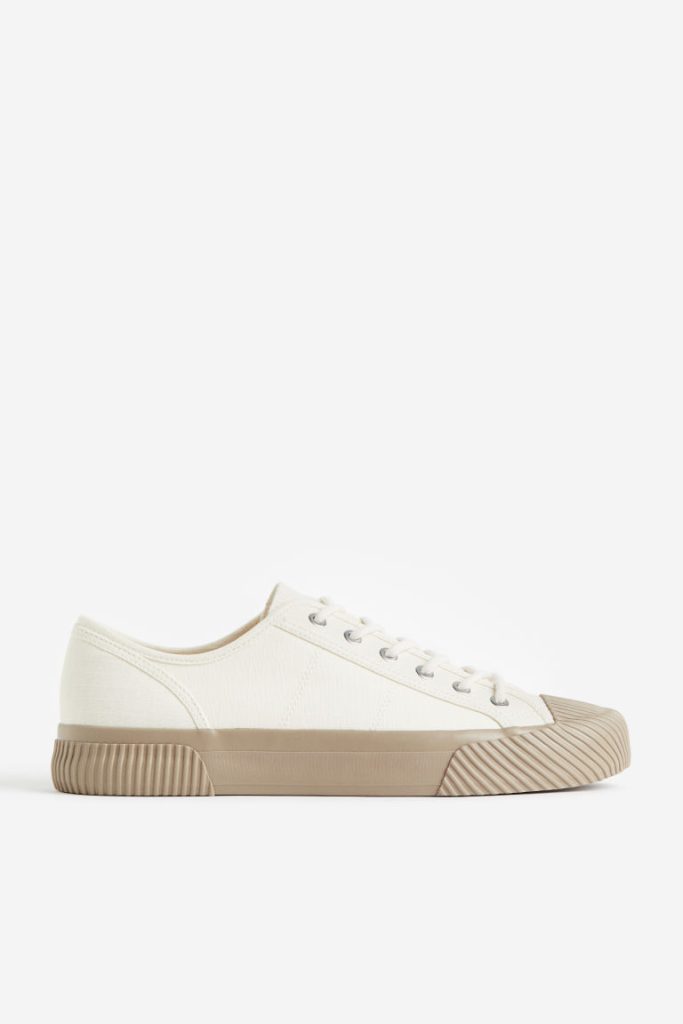 H & M - Sneakers van canvas - Wit