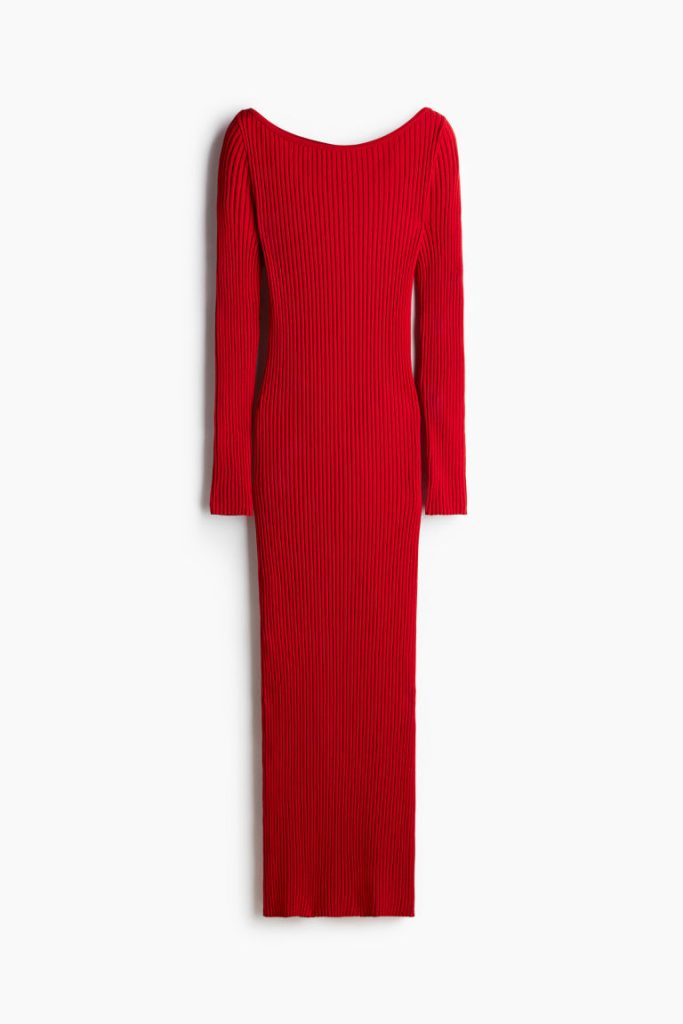 H & M - Bodyconjurk met boothals - Rood