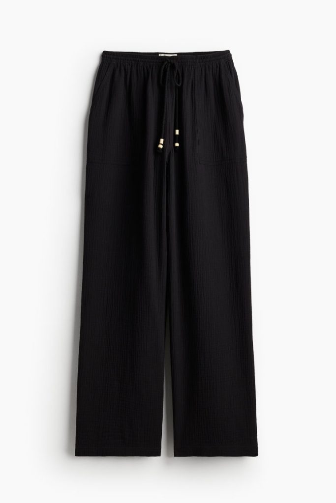 H & M - Mousseline pull-on broek - Zwart