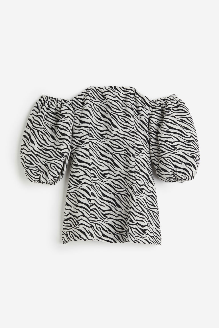 H & M - Stevie Zebra Bandeau Jurk - Zwart