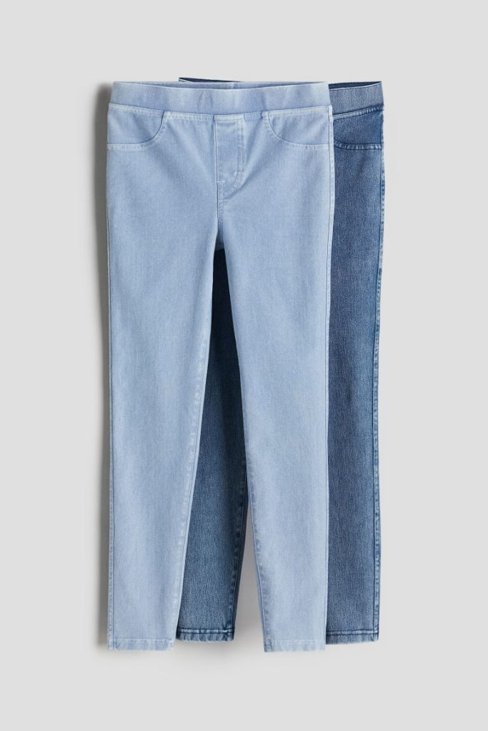 H & M - Set van 2 leggings - Blauw