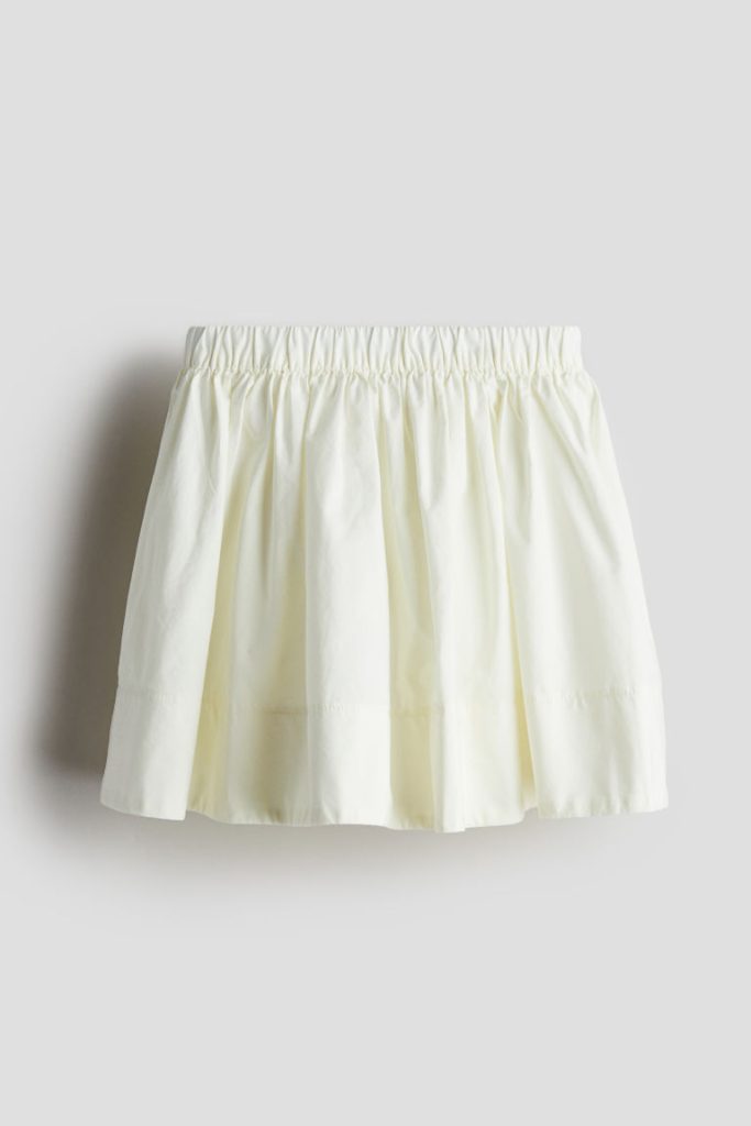 H & M - Flared katoenen rok - Wit