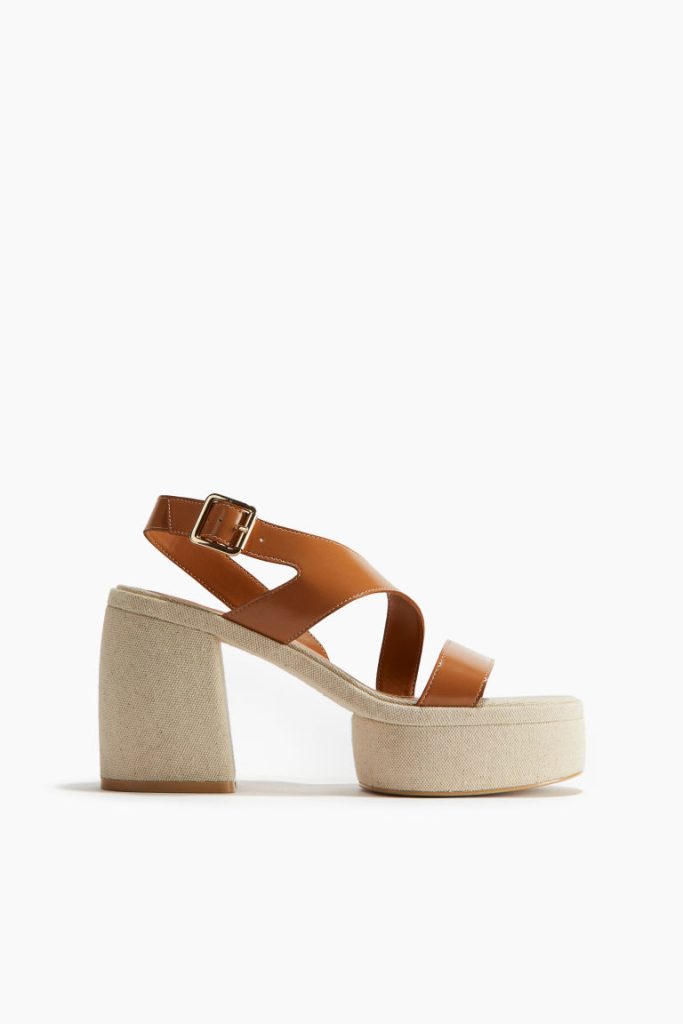 H & M - Plateausandaletten met blokhak - Beige