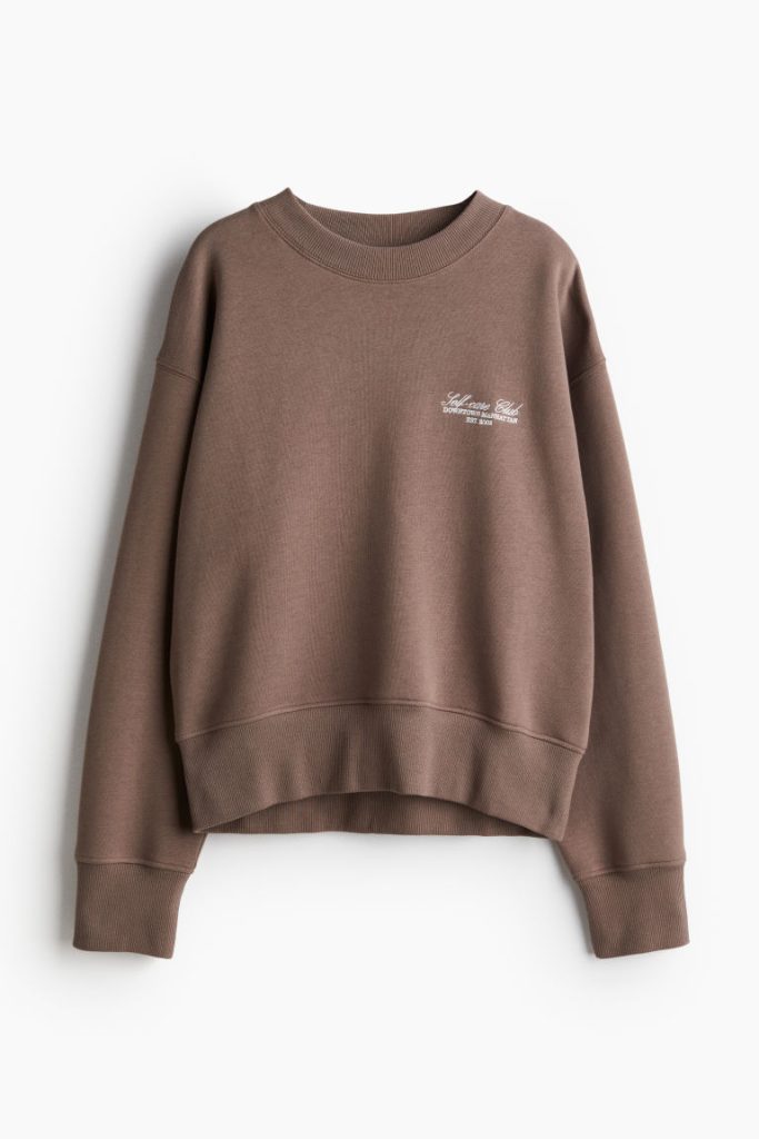 H & M - Sweater met tekstmotief - Beige