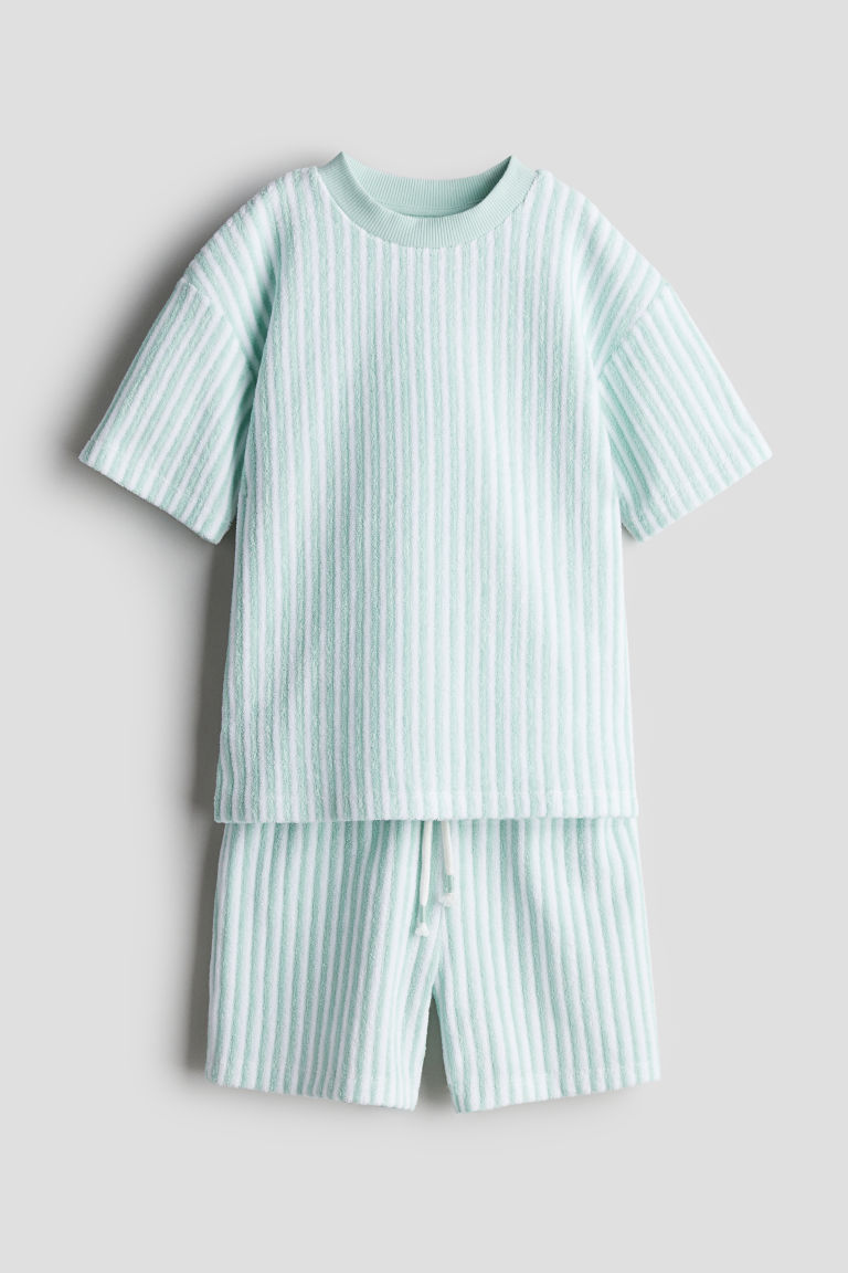 H & M - Tweedelige badstof set - Groen